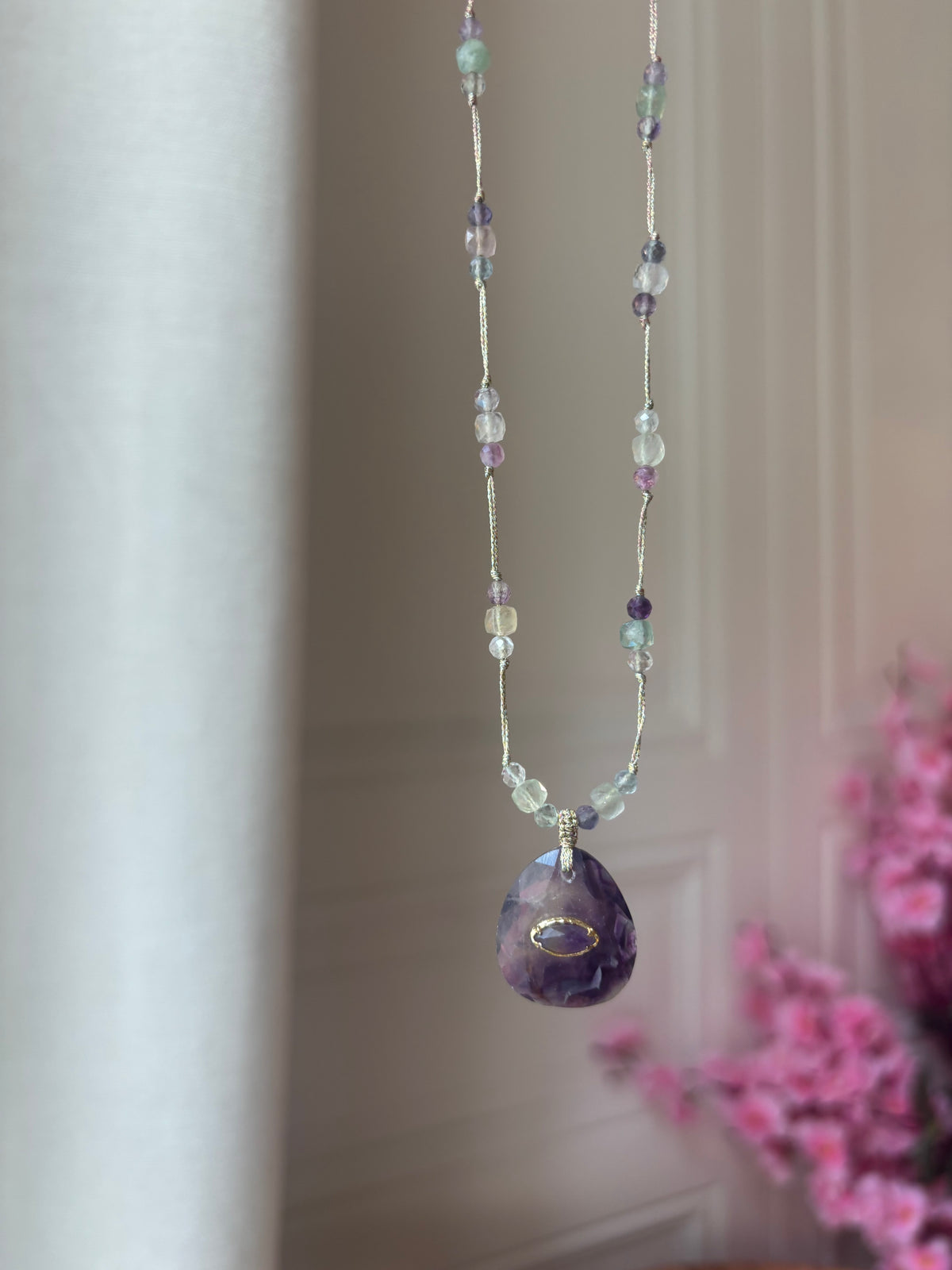 Collier Goutte Fluorite