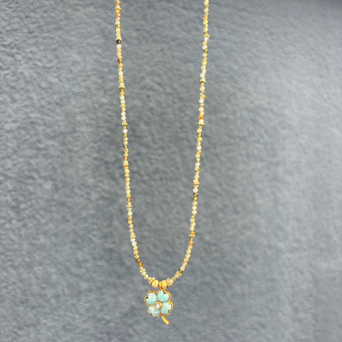 Lucky Grenat Vert & Amazonite