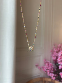 Collier Fleur tourmaline