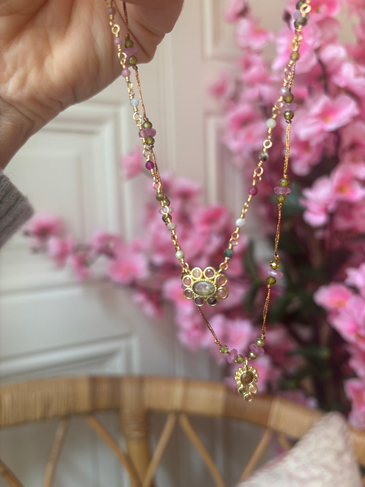 Collier Tourmaline multicolore