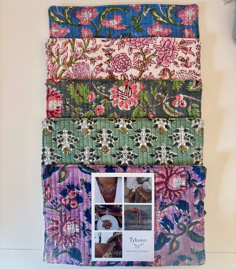 Pochette bijoux de voyage Fleur Verte