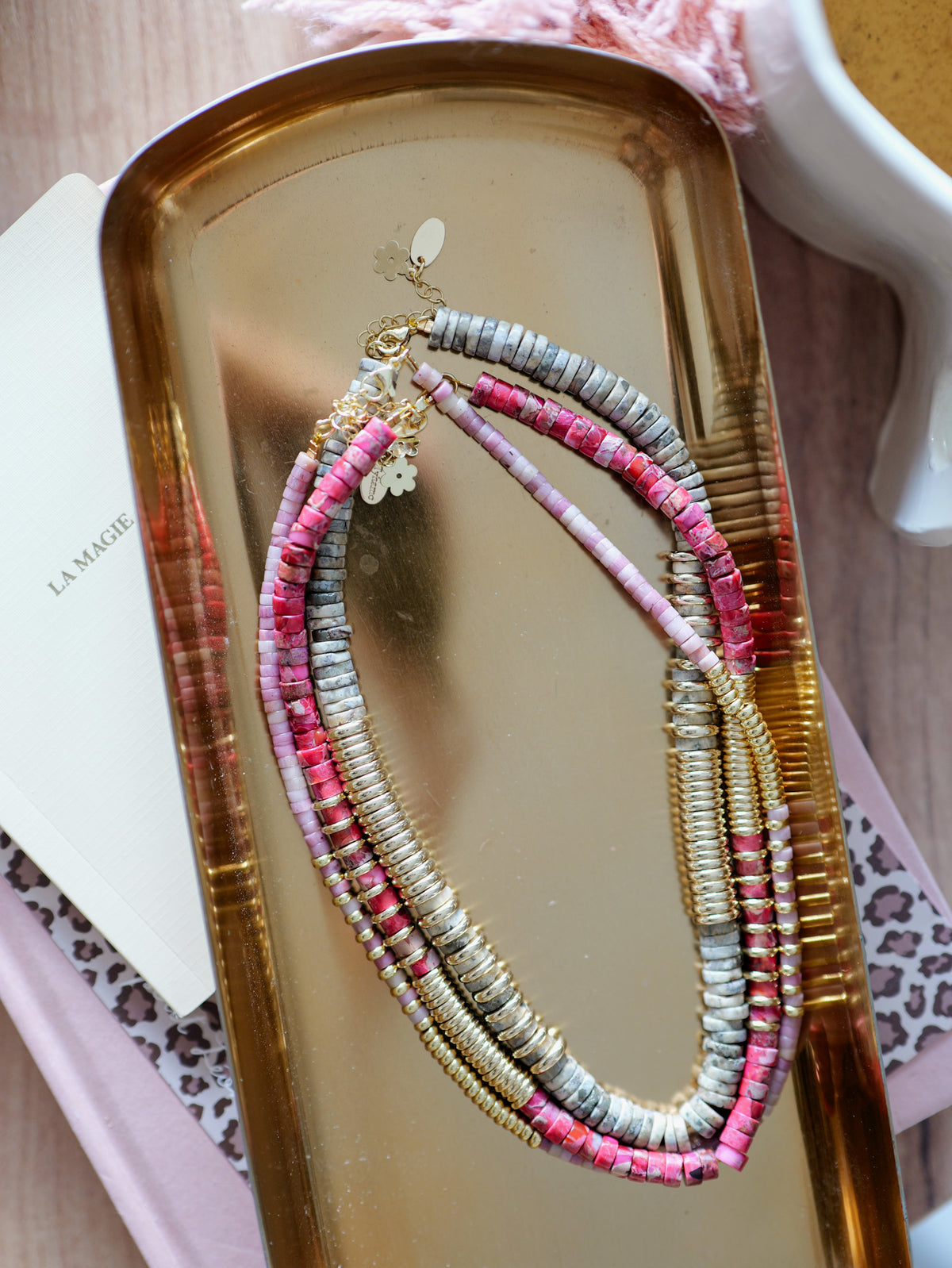 Nairobi Médium Jaspe Impérial / Rose framboise