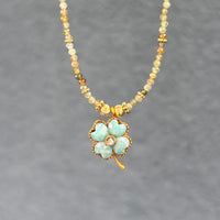 Lucky Grenat Vert & Amazonite