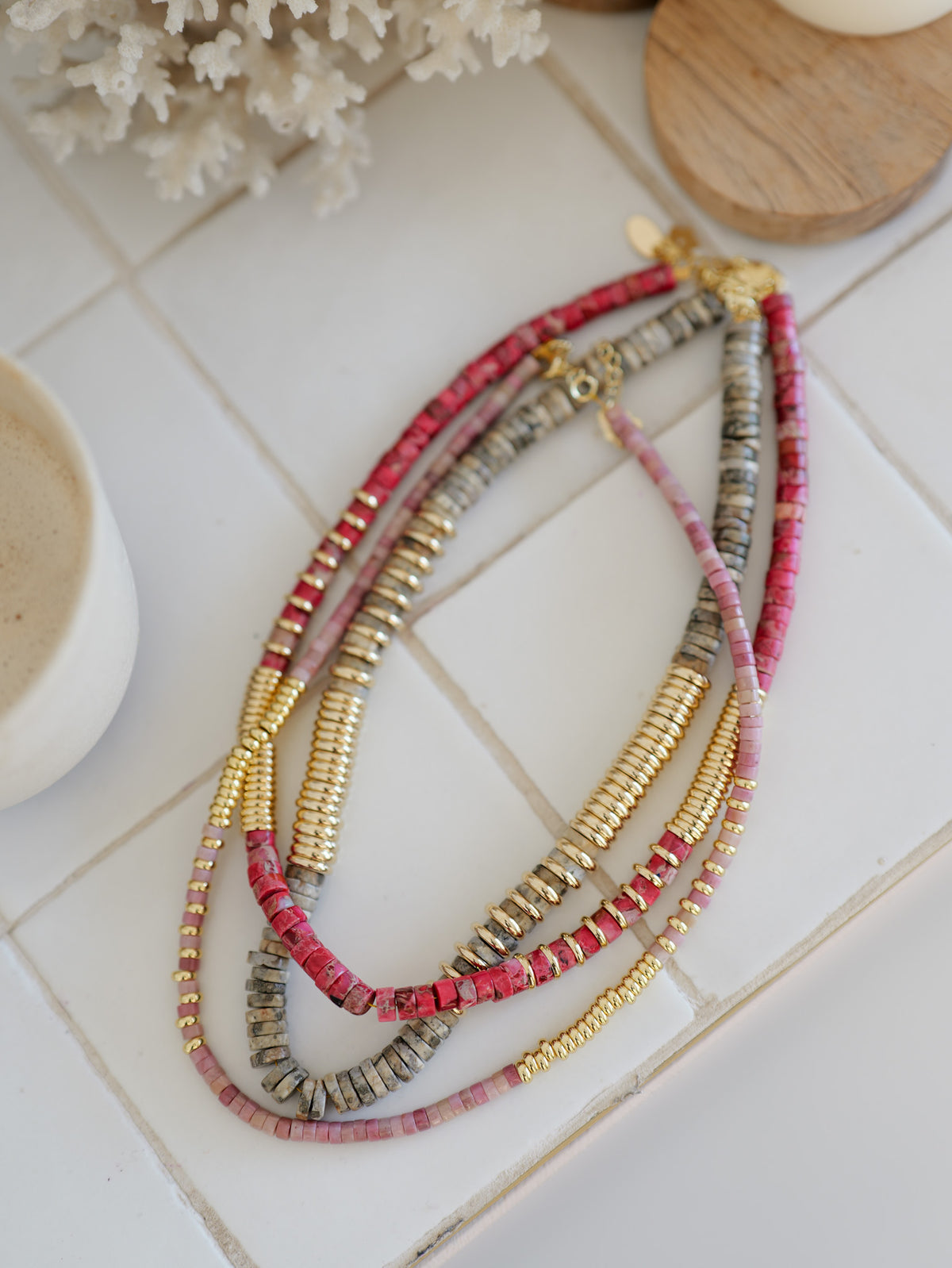 Nairobi Médium Jaspe Impérial / Rose framboise