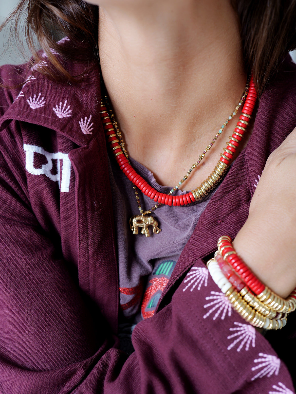 NEW ! Nairobi Big Howlite - Coquelicot