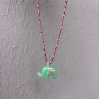 Collier Éléphant Aventurine verte