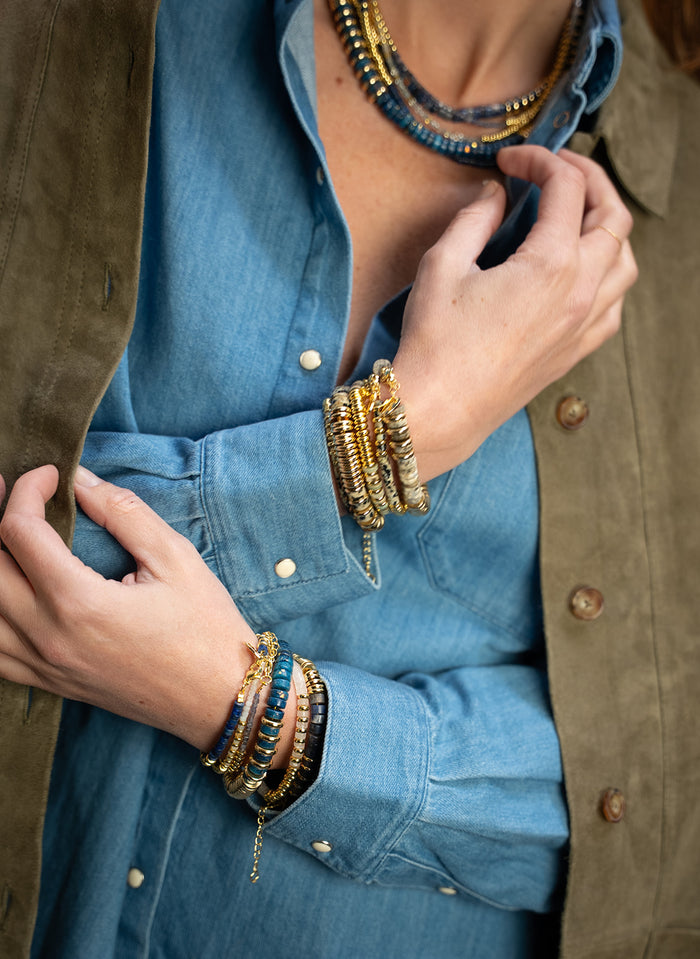 Nairobi Big Dolomite & Opale / Bleu marine