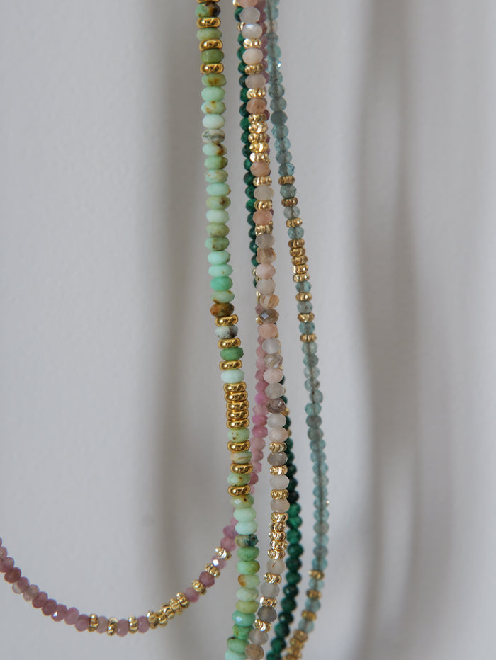 NEW ! Nairobi Long Tourmaline Rose - Malabar