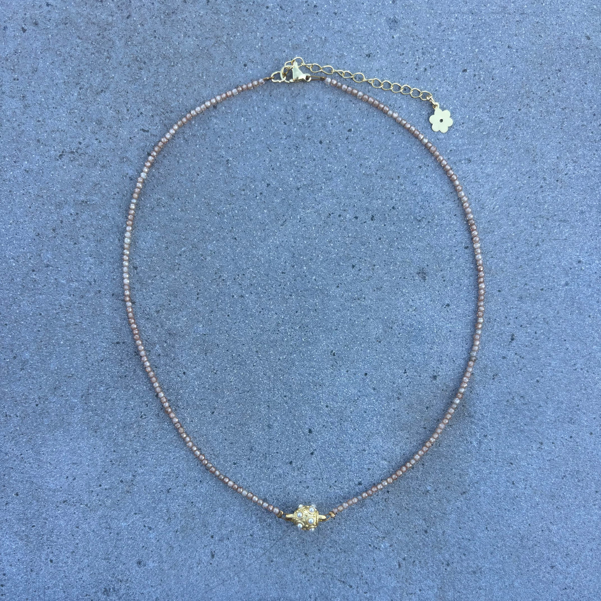 Ras de cou Zircons Pêche