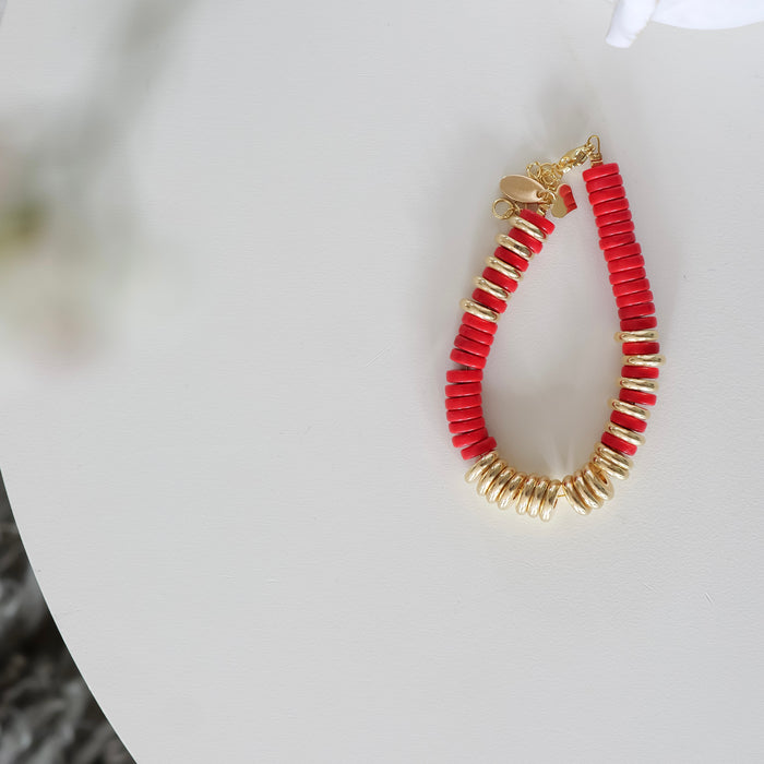 NEW ! Nairobi Big Howlite - Coquelicot