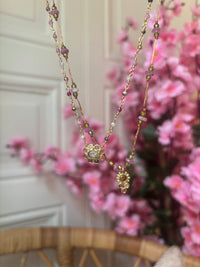 Collier Fleur tourmaline