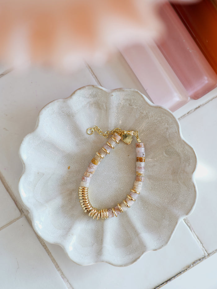 Nairobi Médium Agate Fleur de cerisier / Beige rosé