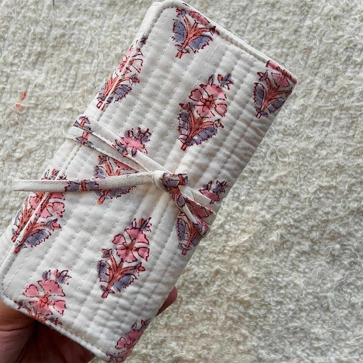 Pochette bijoux de voyage Fleur Rose