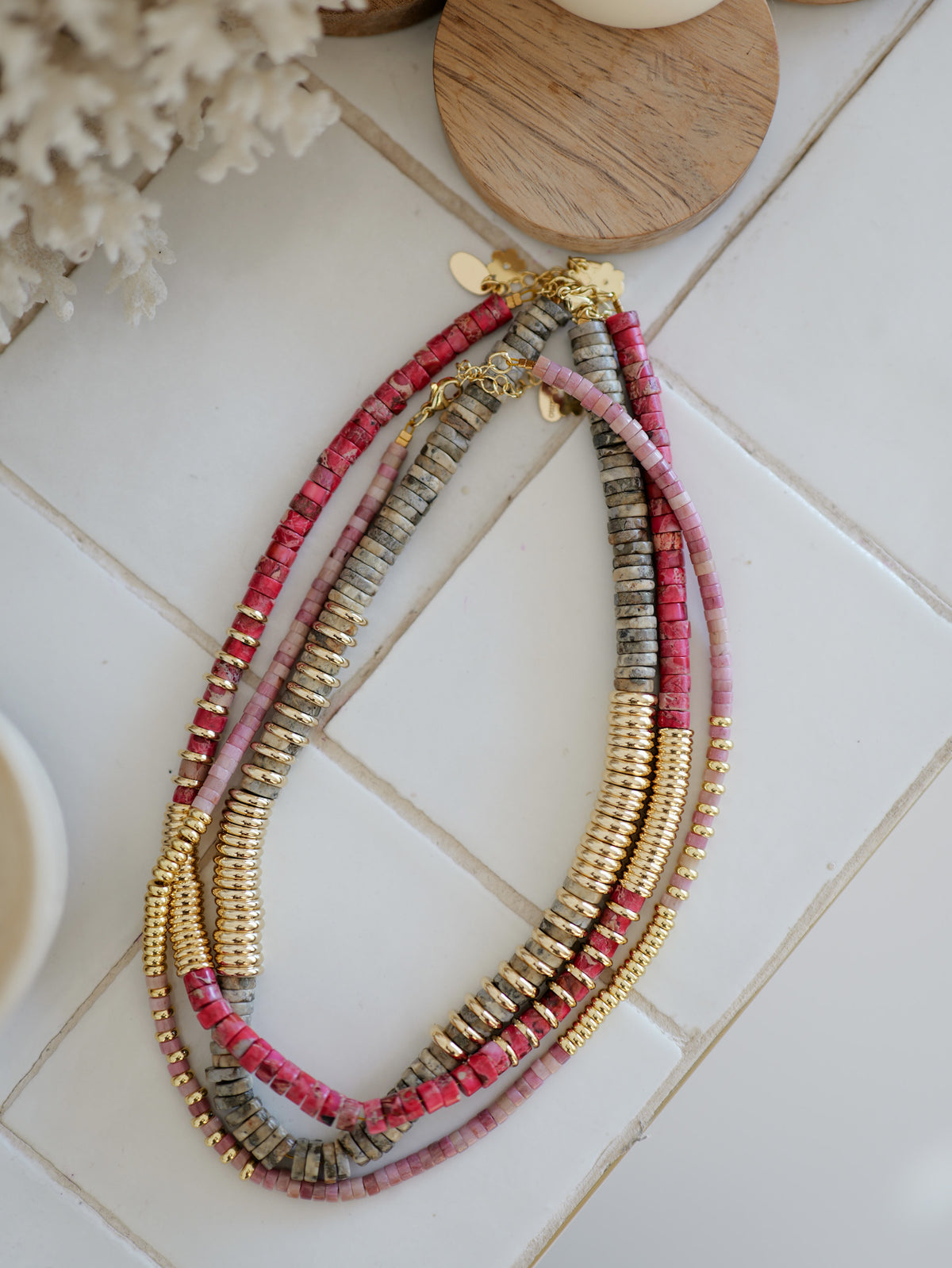 Nairobi Médium Jaspe Impérial / Rose framboise