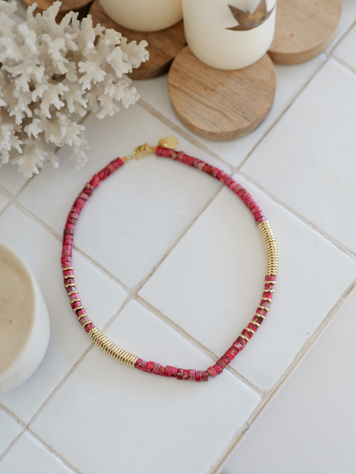 Nairobi Médium Jaspe Impérial / Rose framboise