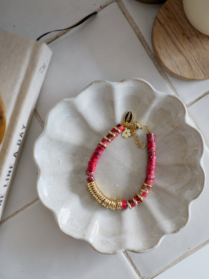 Nairobi Médium Jaspe Impérial / Rose framboise