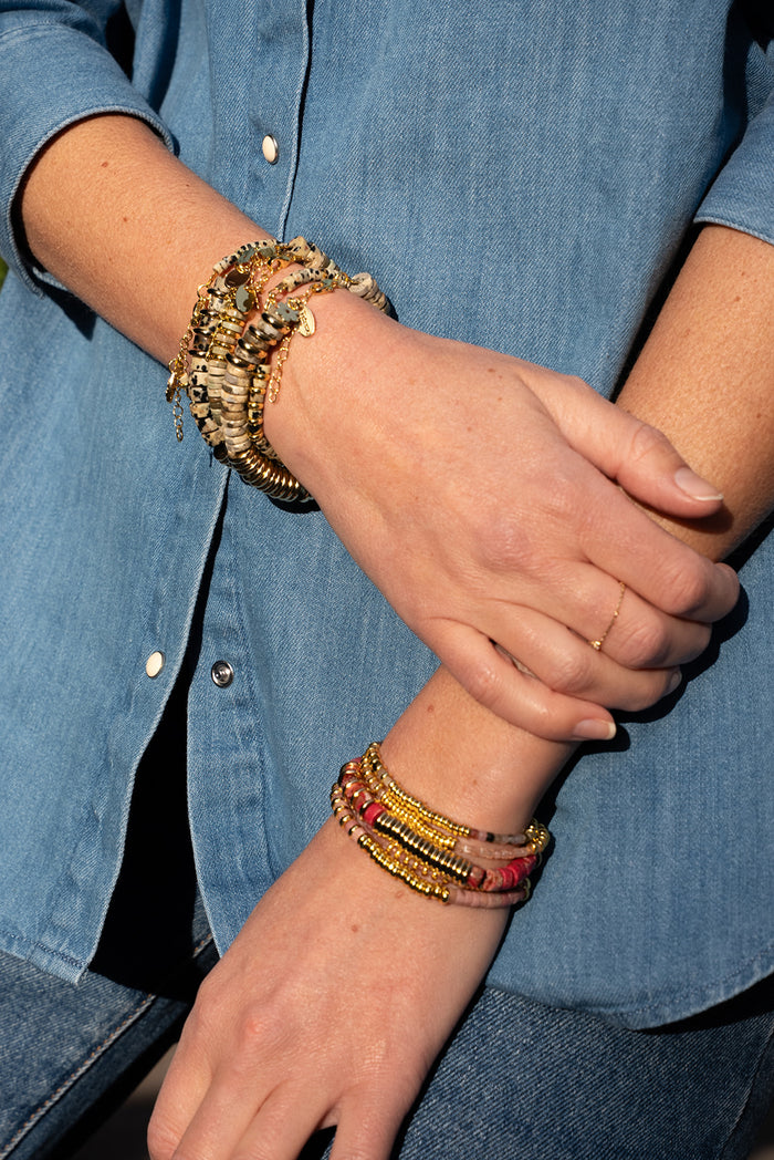 Nairobi Médium Jaspe Impérial / Rose framboise