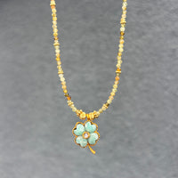 Lucky Grenat Vert & Amazonite