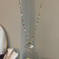 Collier Œil Argenté en Velours