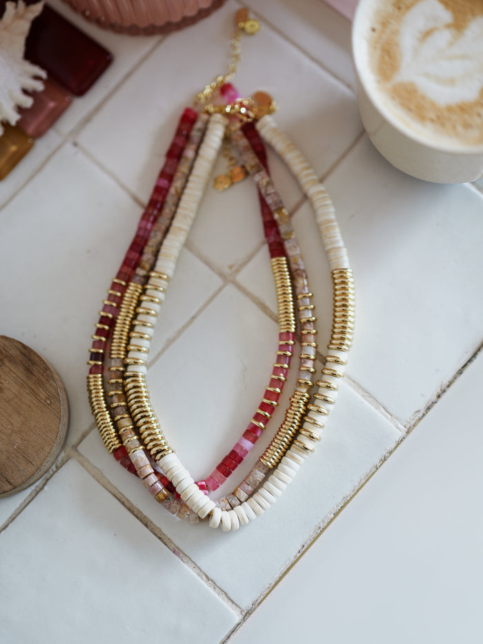 Nairobi Médium Agate Fleur de cerisier / Beige rosé