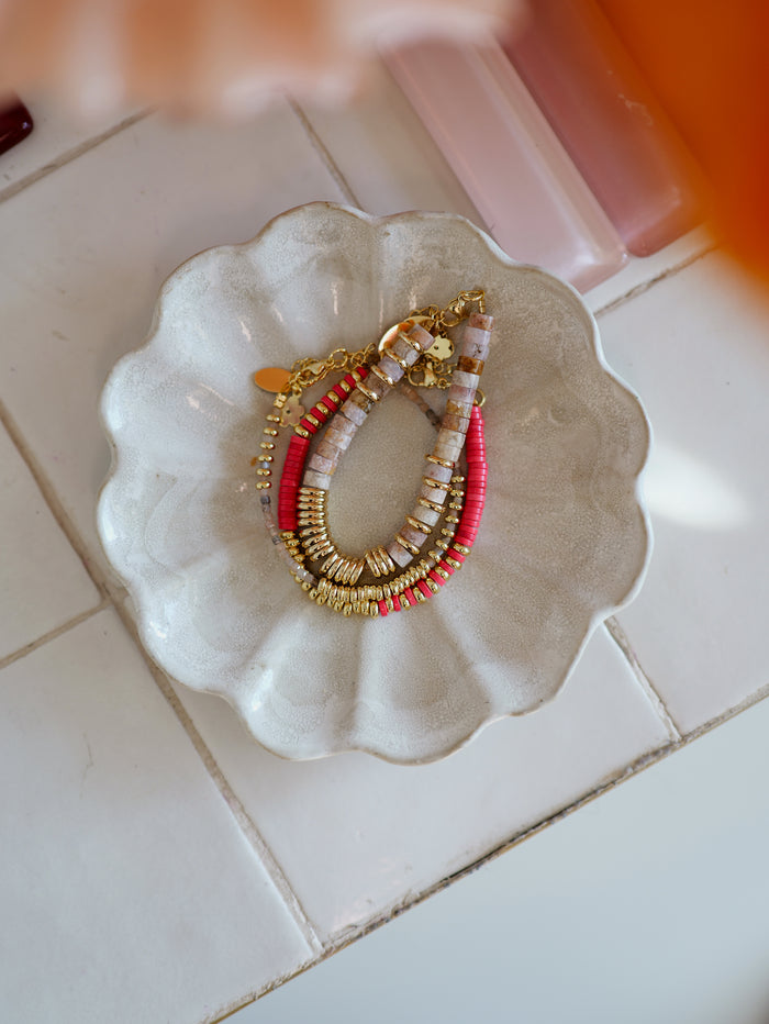 Nairobi Médium Agate Fleur de cerisier / Beige rosé